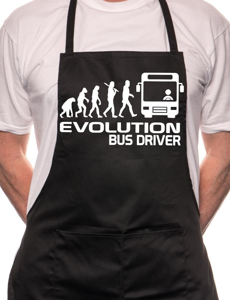 Adult Evolution Of Bus Driver BBQ Cooking Funny Novelty Apron