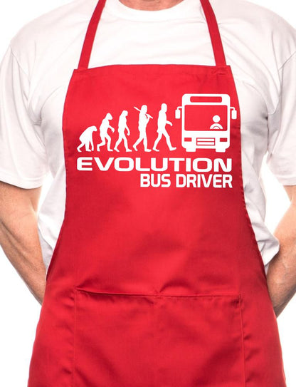 Adult Evolution Of Bus Driver BBQ Cooking Funny Novelty Apron