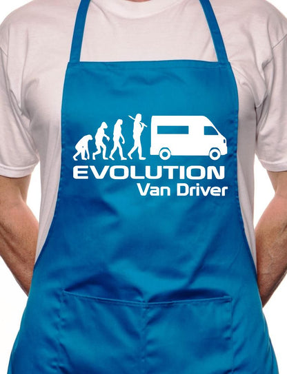 Adult Evolution Of Van Driver BBQ Cooking Funny Novelty Apron