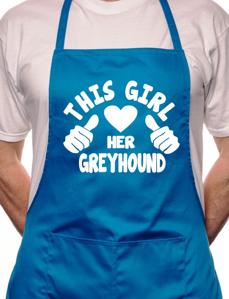 Adult This Girl Loves Her Greyhound Dog BBQ Cooking Funny Novelty Apron