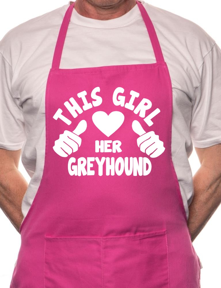 Adult This Girl Loves Her Greyhound Dog BBQ Cooking Funny Novelty Apron