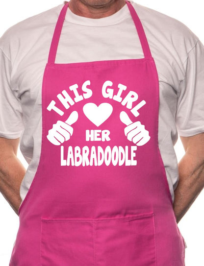 Adult This Girl Loves Her Labradoodle Dog BBQ Cooking Funny Novelty Apron