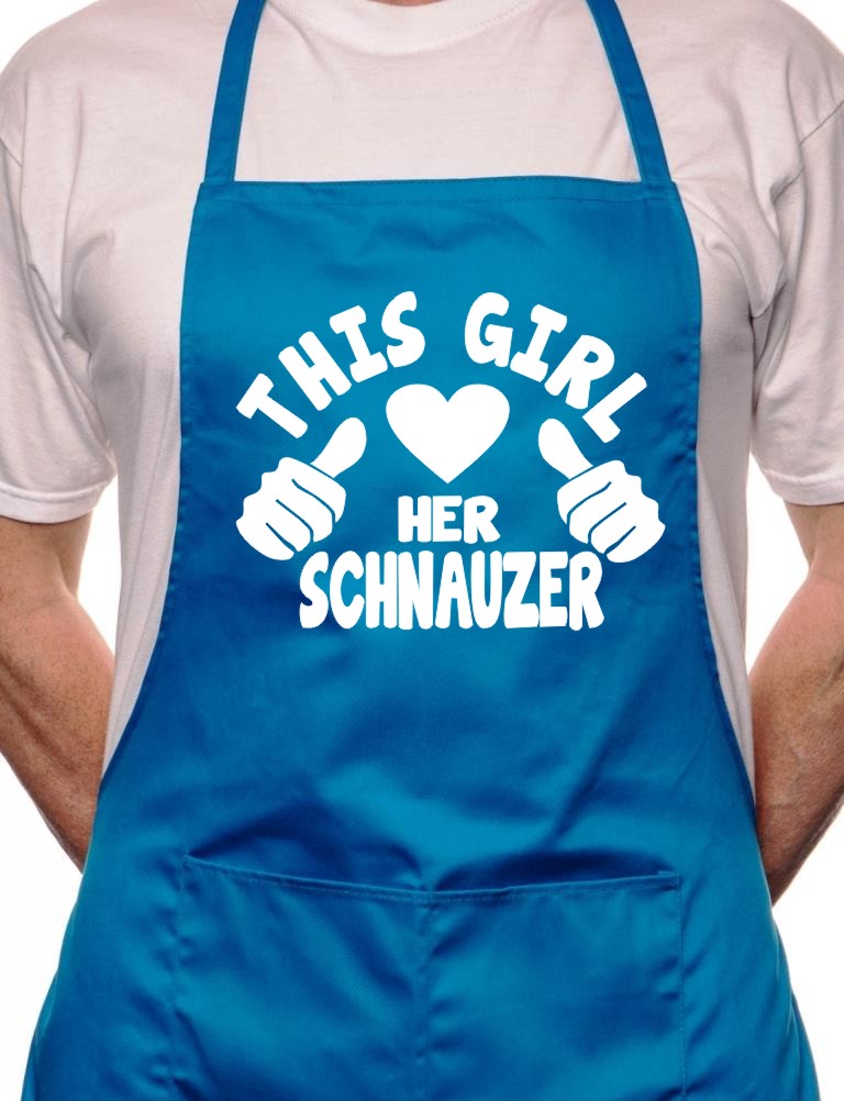 This Girl Loves Her Schnauzer Dog BBQ Cooking Apron