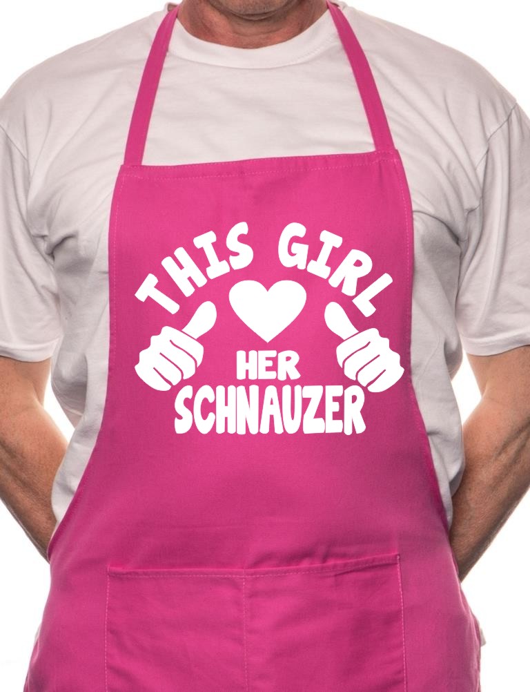 This Girl Loves Her Schnauzer Dog BBQ Cooking Apron
