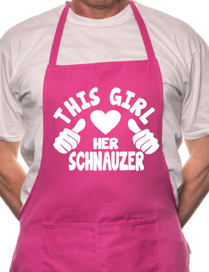 This Girl Loves Her Schnauzer Dog BBQ Cooking Apron