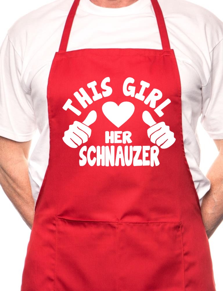 This Girl Loves Her Schnauzer Dog BBQ Cooking Apron