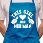 Adult This Girl Loves Her Man BBQ Cooking Funny Novelty Apron