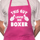 Adult This Guy Loves His Boxer BBQ Dog Cooking Funny Novelty Apron