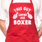 Adult This Guy Loves His Boxer BBQ Dog Cooking Funny Novelty Apron