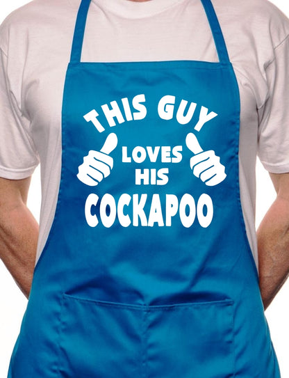 Adult This Guy Loves His Cockapoo BBQ Dog Cooking Funny Novelty Apron