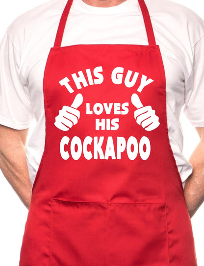 Adult This Guy Loves His Cockapoo BBQ Dog Cooking Funny Novelty Apron