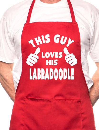 Adult This Guy Loves His Labradoodle BBQ Dog Cooking Funny Novelty Apron