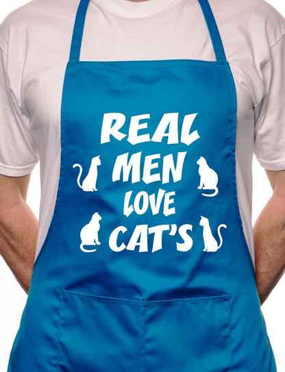 Real Men Love Cats BBQ Cooking Apron