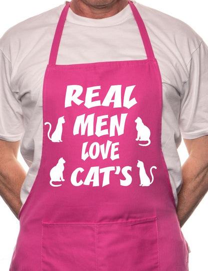 Real Men Love Cats BBQ Cooking Apron