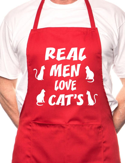 Real Men Love Cats BBQ Cooking Apron
