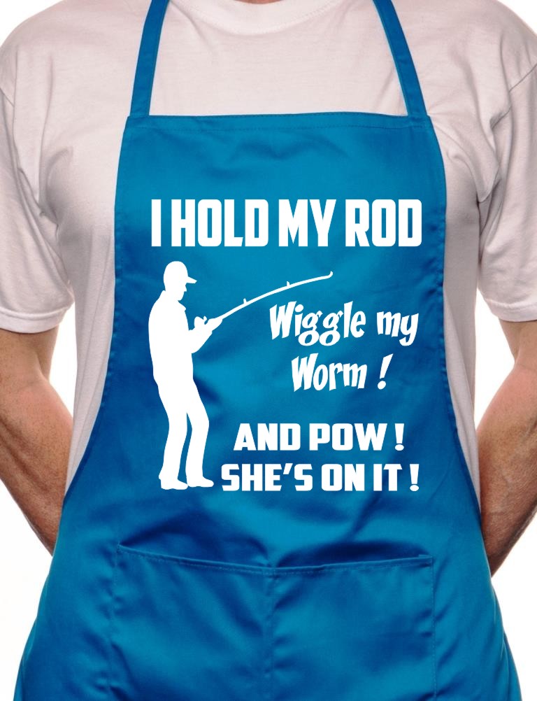 I Hold My Rod Fishing BBQ Cooking Apron