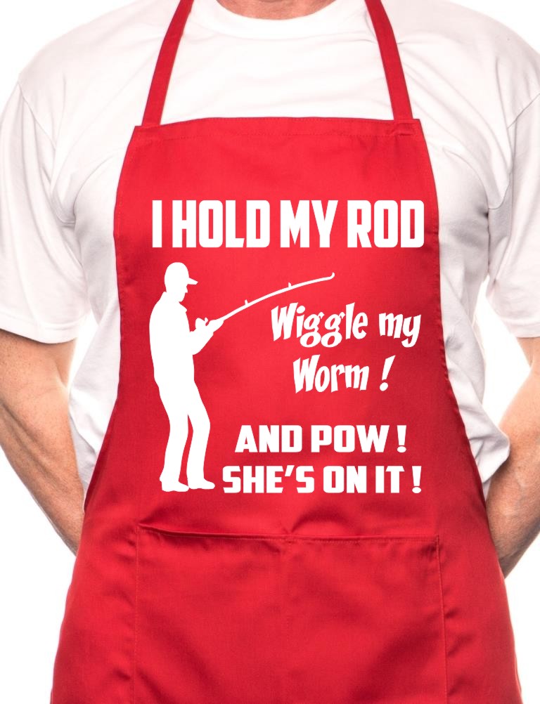 I Hold My Rod Fishing BBQ Cooking Apron