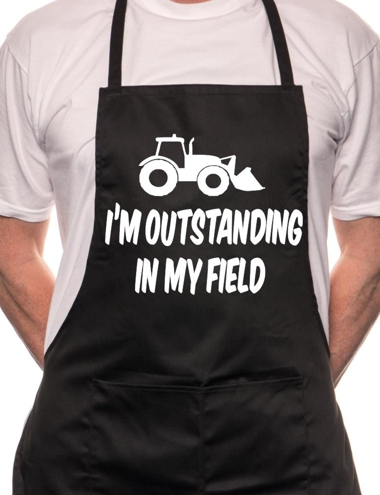 Adult Outstanding In My Field Farmer BBQ Cooking Funny Novelty Apron