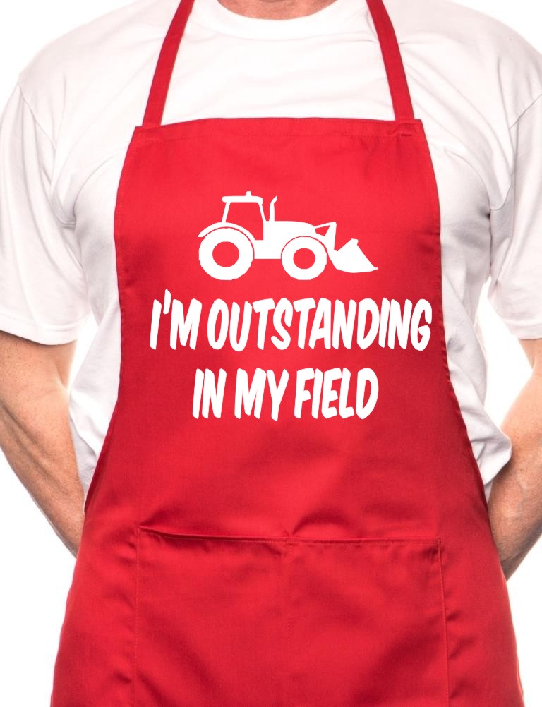 Adult Outstanding In My Field Farmer BBQ Cooking Funny Novelty Apron