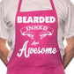 Adult Bearded Inked & Awesome Tattoo BBQ Cooking Funny Novelty Apron