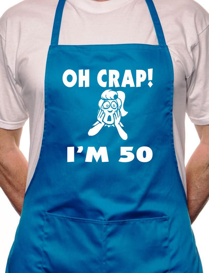 Adult Oh Crap I'm 50 Ladies Birthday BBQ Cooking Funny Novelty Apron