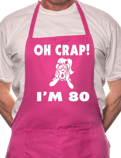 Oh Crap I'm 80 Ladies Birthday BBQ Cooking Apron