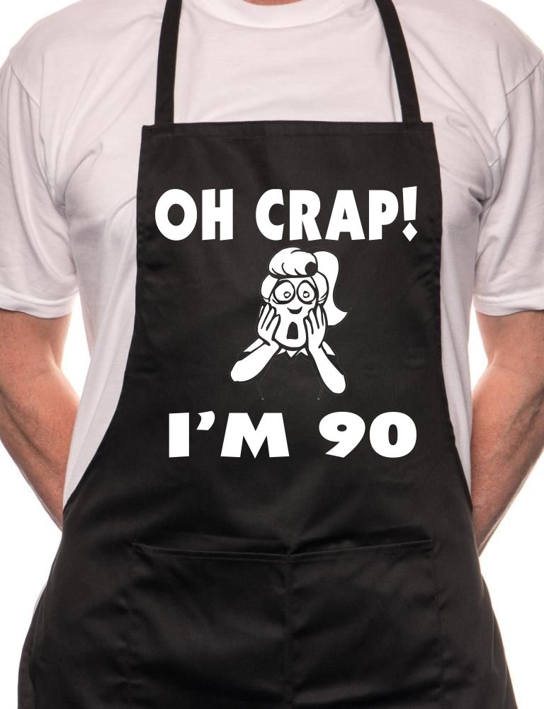 Adult Oh Crap I'm 90 Ladies Birthday BBQ Cooking Funny Novelty Apron