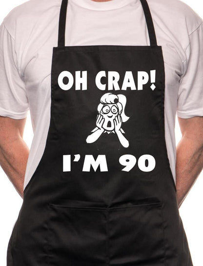 Adult Oh Crap I'm 90 Ladies Birthday BBQ Cooking Funny Novelty Apron