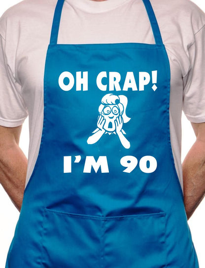 Adult Oh Crap I'm 90 Ladies Birthday BBQ Cooking Funny Novelty Apron
