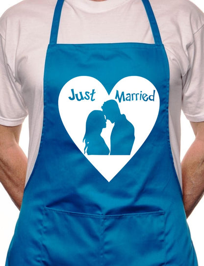 Just Married Honeymoon Wedding BBQ Cooking Apron