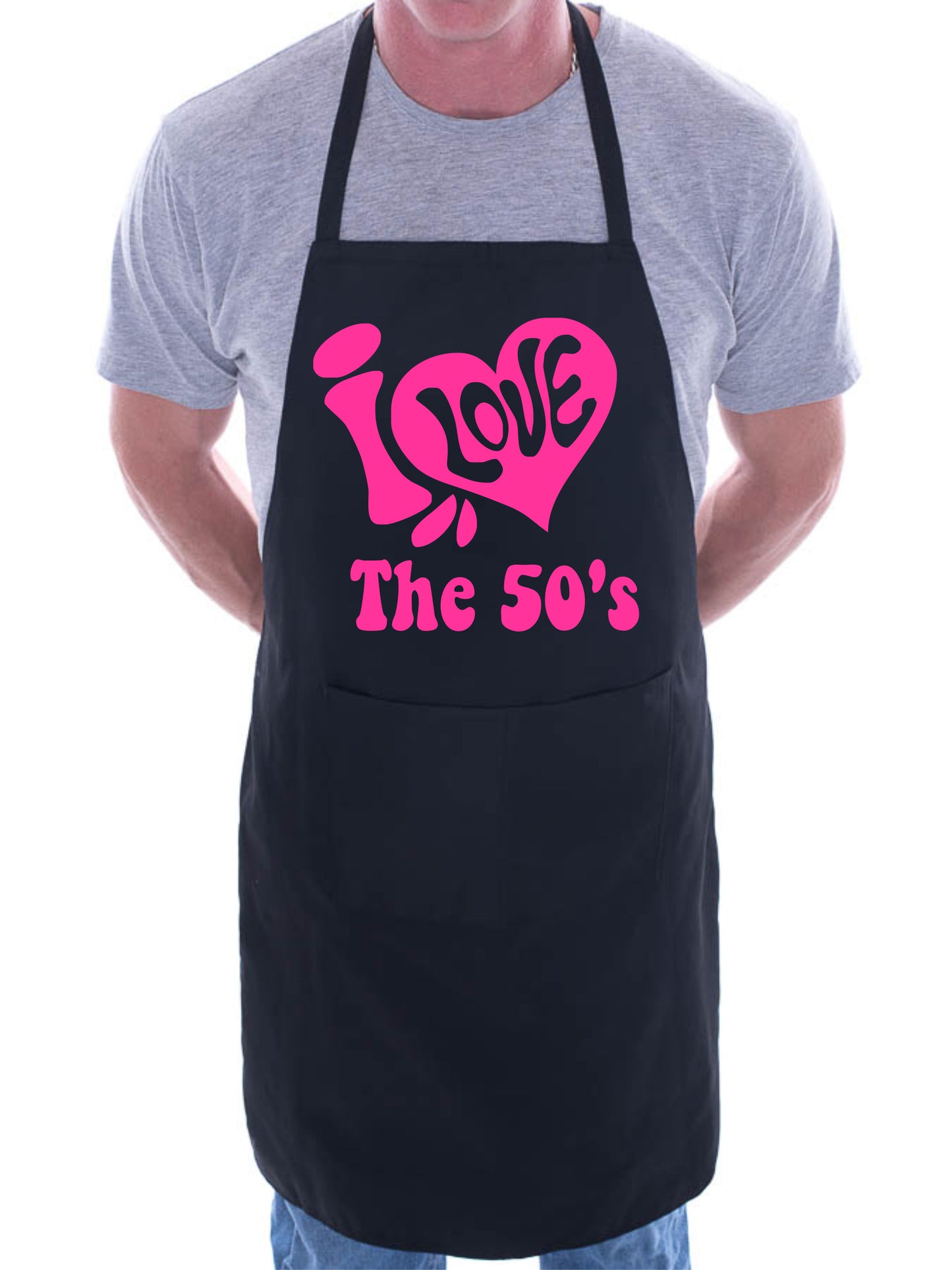 Adult I Love The 50's Retro Music BBQ Cooking Funny Novelty Apron