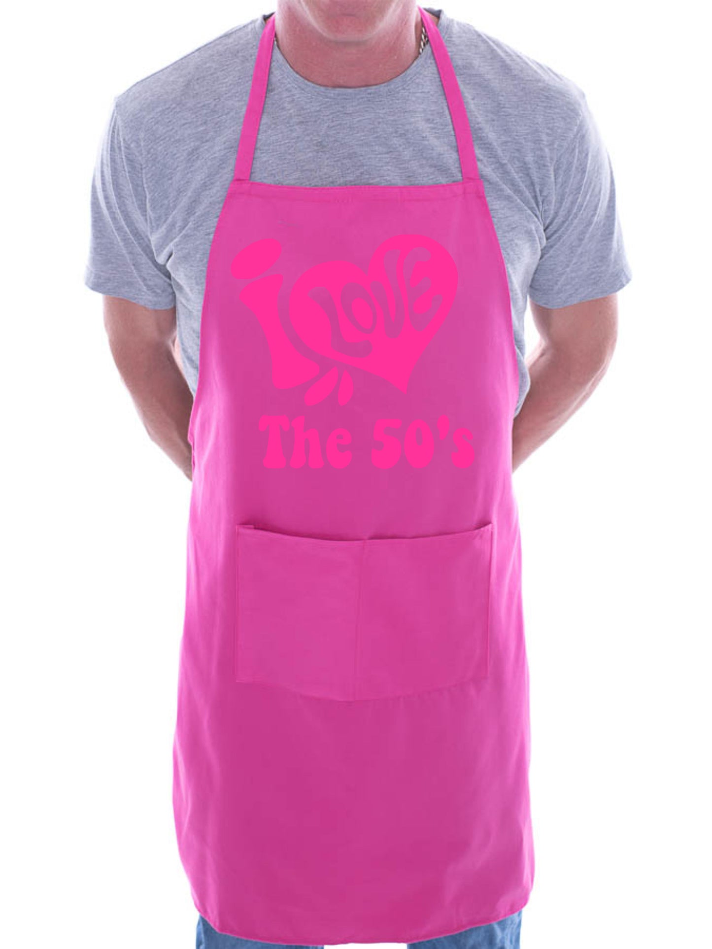 Adult I Love The 50's Retro Music BBQ Cooking Funny Novelty Apron