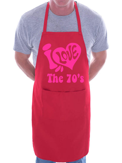 Adult I Love The 70's Retro Music BBQ Cooking Funny Novelty Apron