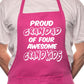 Adult Proud Grandad 4 Grandkids BBQ Cooking Funny Novelty Apron
