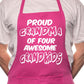 Adult Proud Grandma Of 4 Grandkids BBQ Cooking Funny Novelty Apron