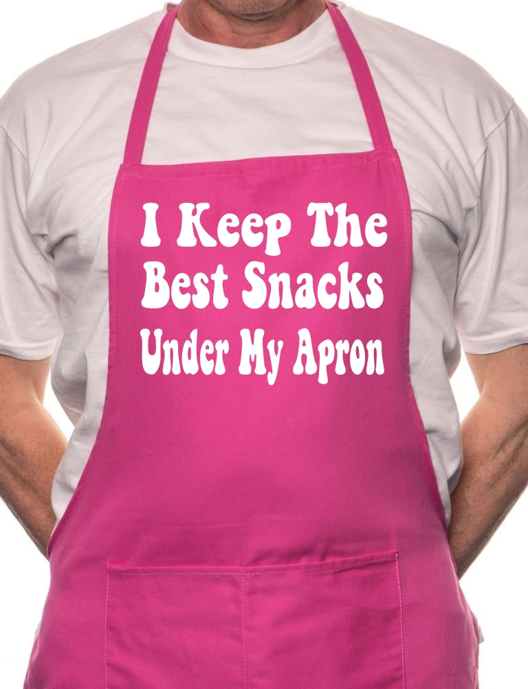 Adult I Kept Best Snacks Under Apron Novelty Cooking Funny Unisex Apron