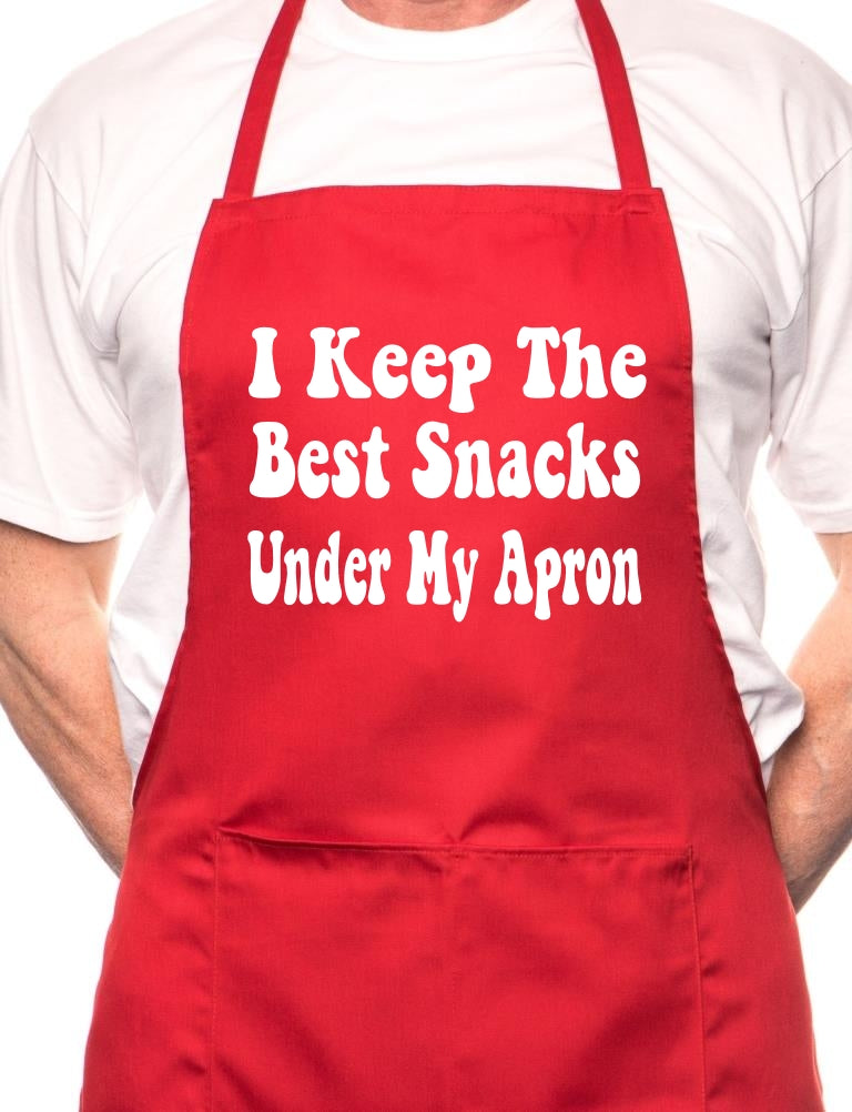 Adult I Kept Best Snacks Under Apron Novelty Cooking Funny Unisex Apron