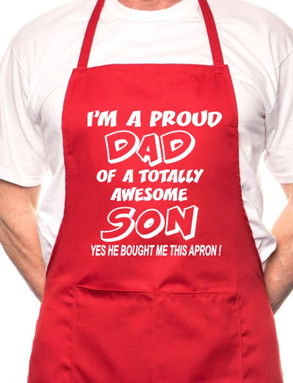 Proud Dad Of Awesome SonBBQ Cooking Apron