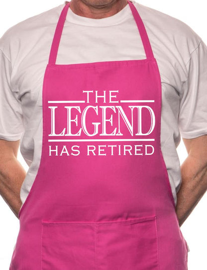 Adult The Legend has Retired BBQ Cooking Funny Novelty Apron
