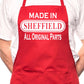 Adult Made In Sheffield BBQ Cooking Funny Novelty Apron
