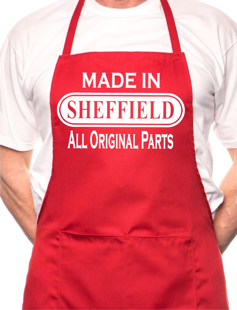 Adult Made In Sheffield BBQ Cooking Funny Novelty Apron