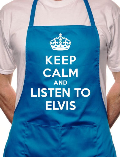 Keep Calm And Listen To Elvis BBQ Cooking Apron