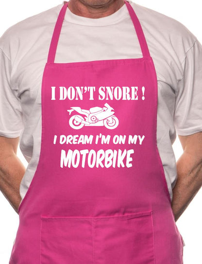 Don't Snore Dream On Motorbike BBQ Cooking Apron