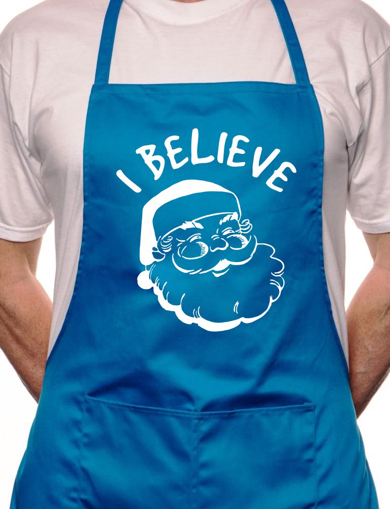 I Believe In Santa Claus Father Christmas BBQ Cooking Apron