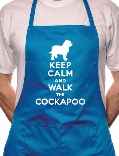 Keep Calm Walk The Cockapoo Dog Lover BBQ Cooking Novelty Apron