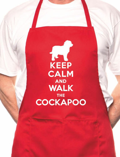Keep Calm Walk The Cockapoo Dog Lover BBQ Cooking Novelty Apron