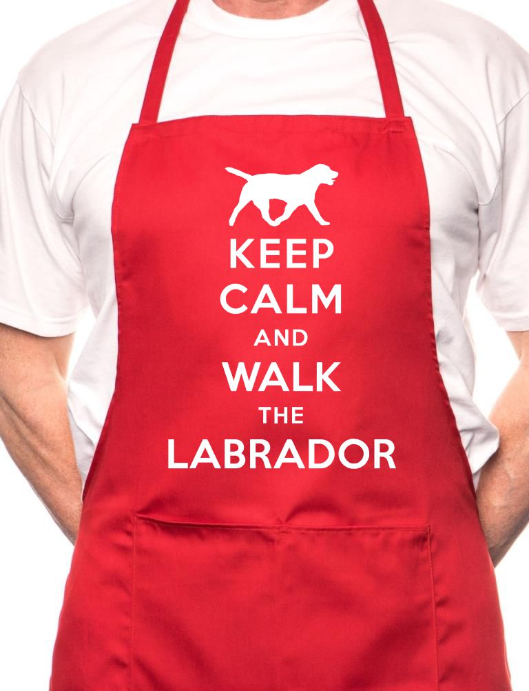 Keep Calm Walk The Labrador Dog Lover BBQ Cooking Novelty Apron