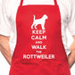 Keep Calm Walk The Rotweiller Dog Lover BBQ Cooking Apron