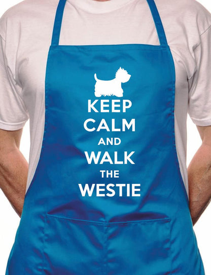 Keep Calm Walk The Westie Dog Lover BBQ Cooking Novelty Apron
