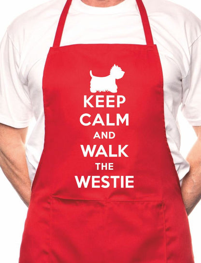 Keep Calm Walk The Westie Dog Lover BBQ Cooking Novelty Apron